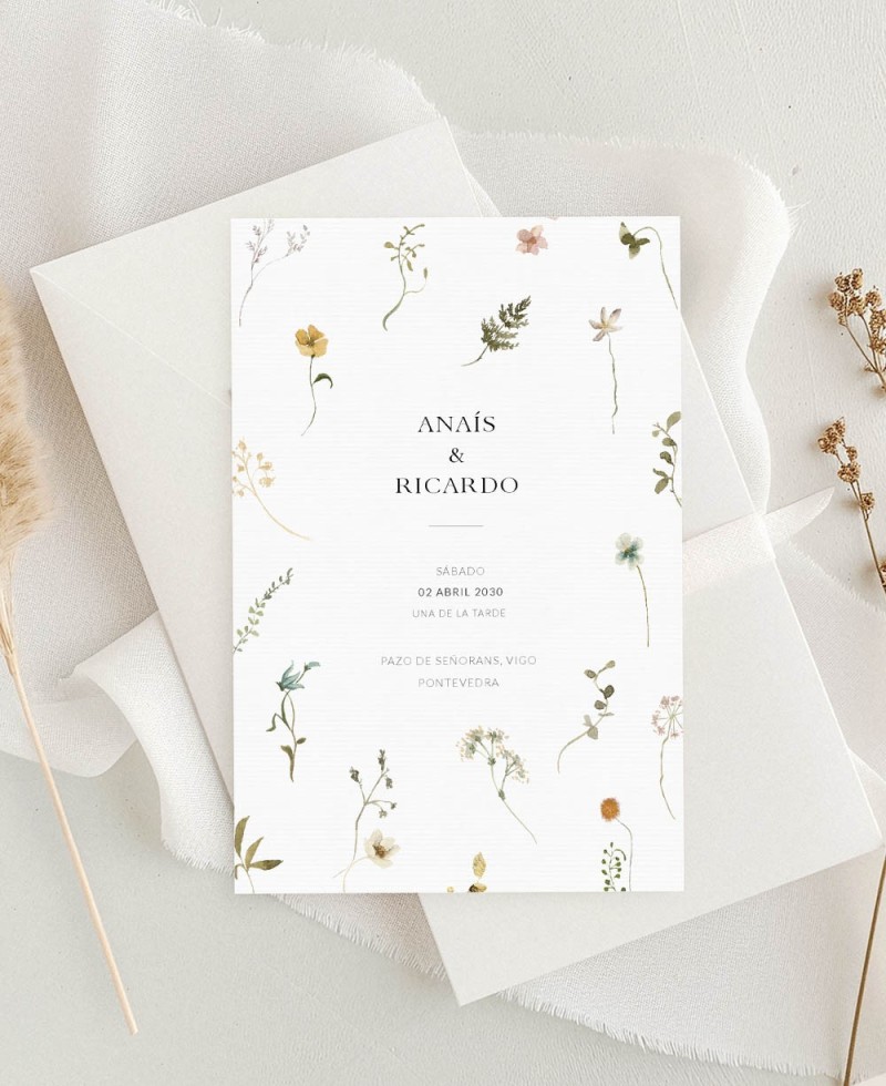 Invitación boda primavera Abril Invitación boda primavera Abril