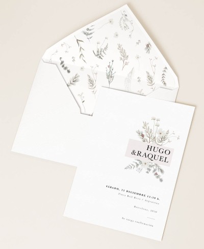 Invitations pour les noces de fleurs d’hiver