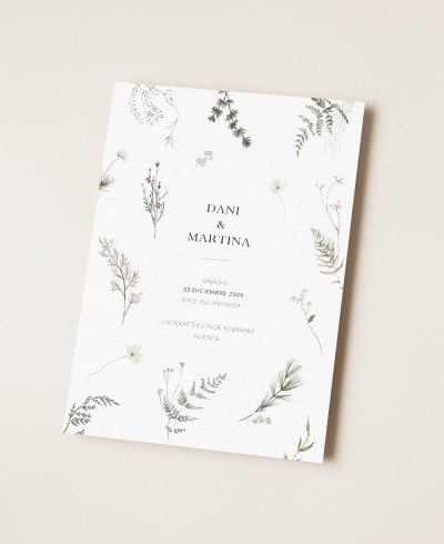 Winterkarte für elegante Hochzeiten
