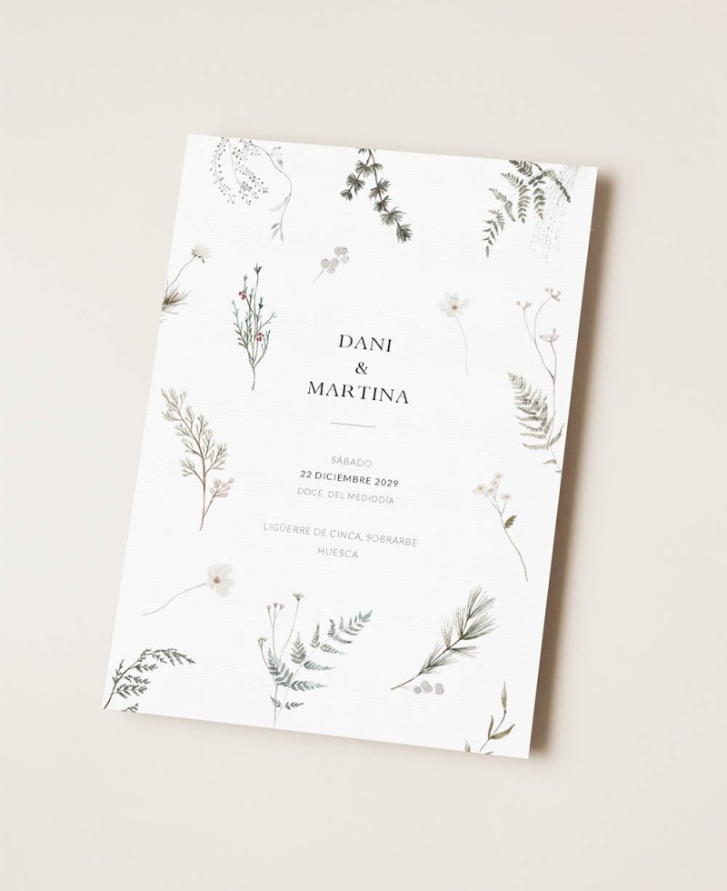 Winterkarte für elegante Hochzeiten Winterkarte für elegante Hochzeiten