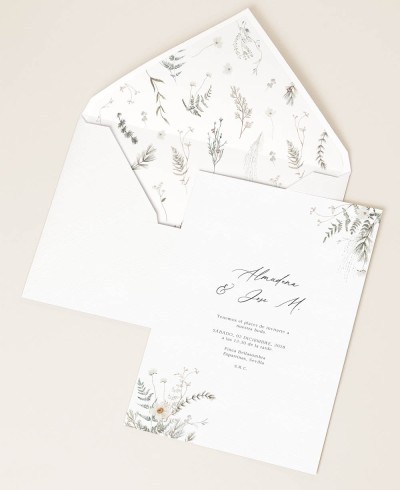 Invitations pour les noces de fleurs d’hiver