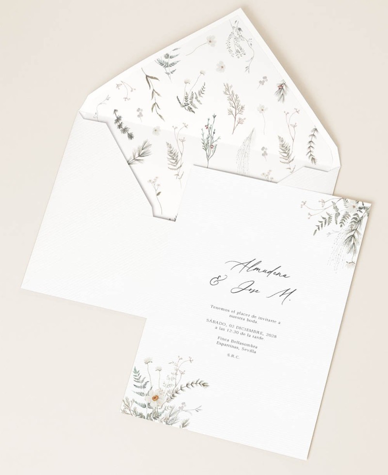 Invitations pour les noces de fleurs d’hiver Invitations pour les noces de fleurs d’hiver