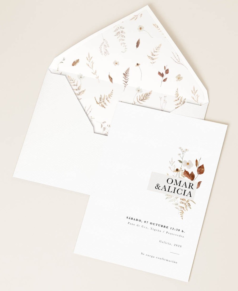 Einladungen für Herbstblumen, Hochzeiten Einladungen für Herbstblumen, Hochzeiten