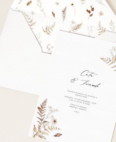 Papeterie élégante pour les noces de fleurs d’automne