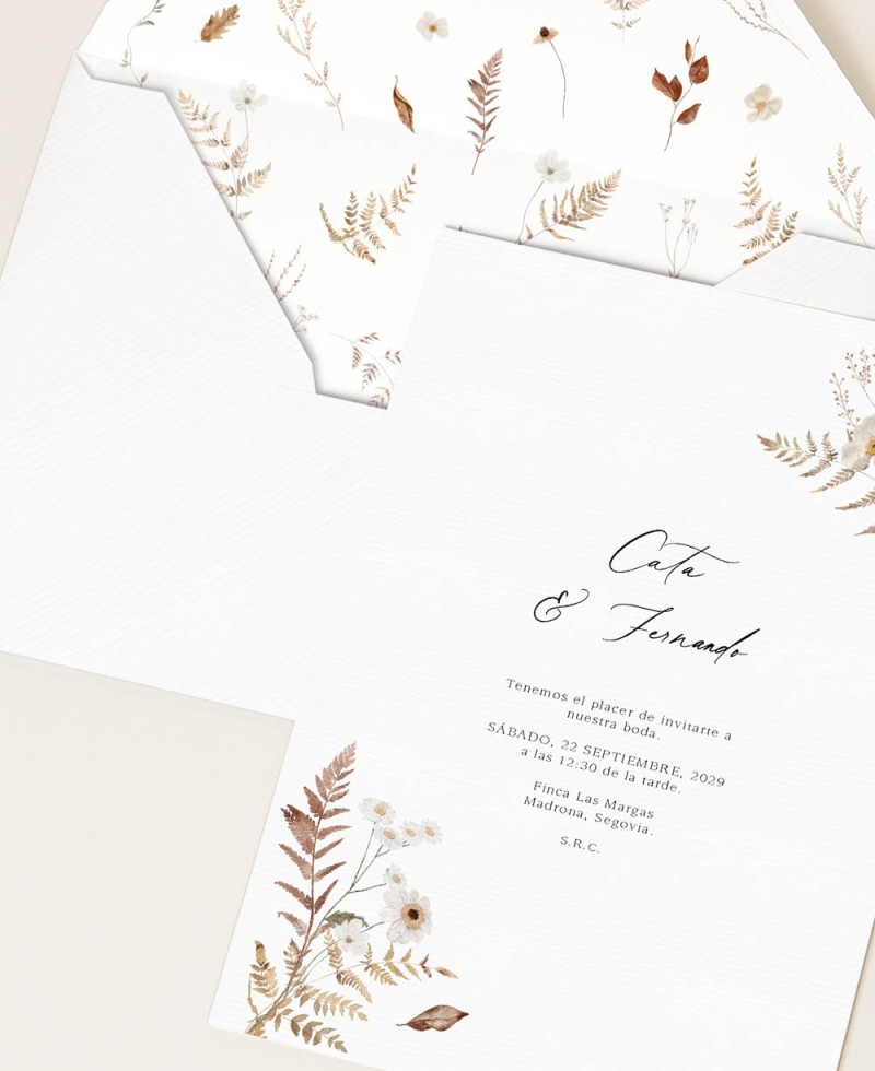 Artigos de papelaria elegantes para casamentos de flores de outono Artigos de papelaria elegantes para casamentos de flores de outono