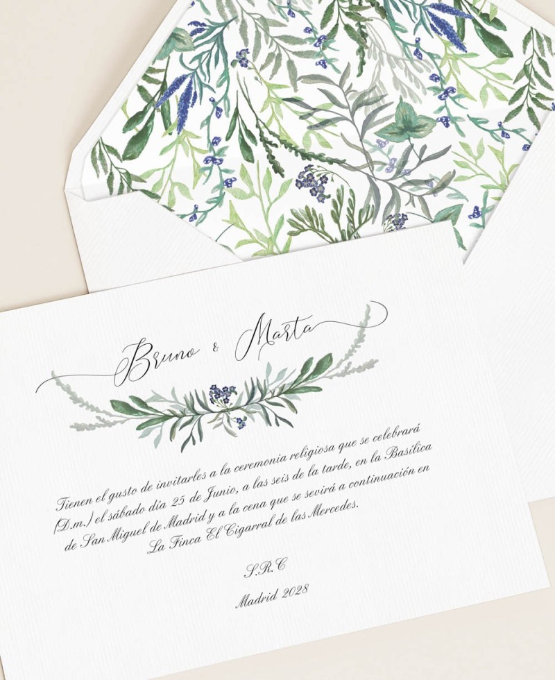 Convites de casamento elegantes da coleção botânica Convites de casamento elegantes da coleção botânica
