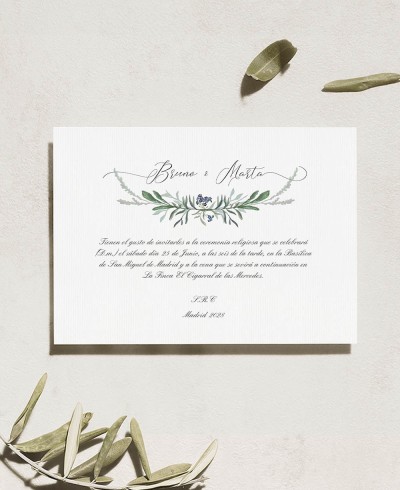Convite de casamento de jacintos selvagens