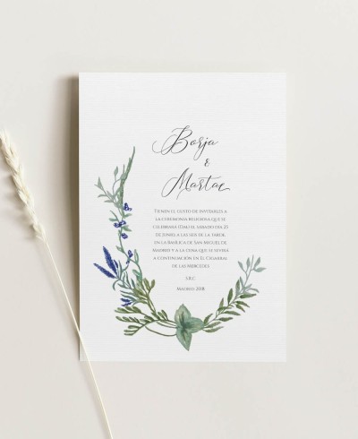 Convite de casamento de jacintos selvagens