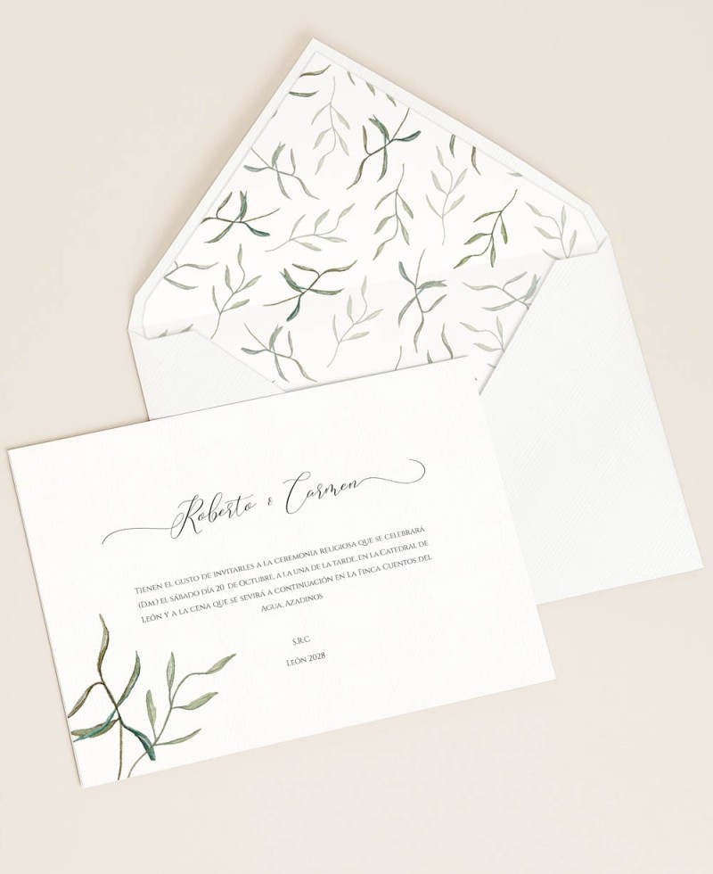 Invitaciones para bodas temática botánica Invitaciones para bodas temática botánica
