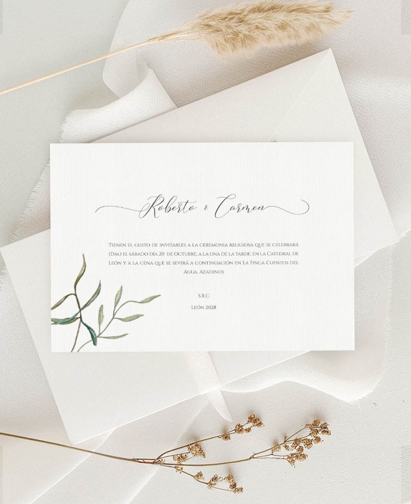 Invitación boda diseño con olivo Invitación boda diseño con olivo