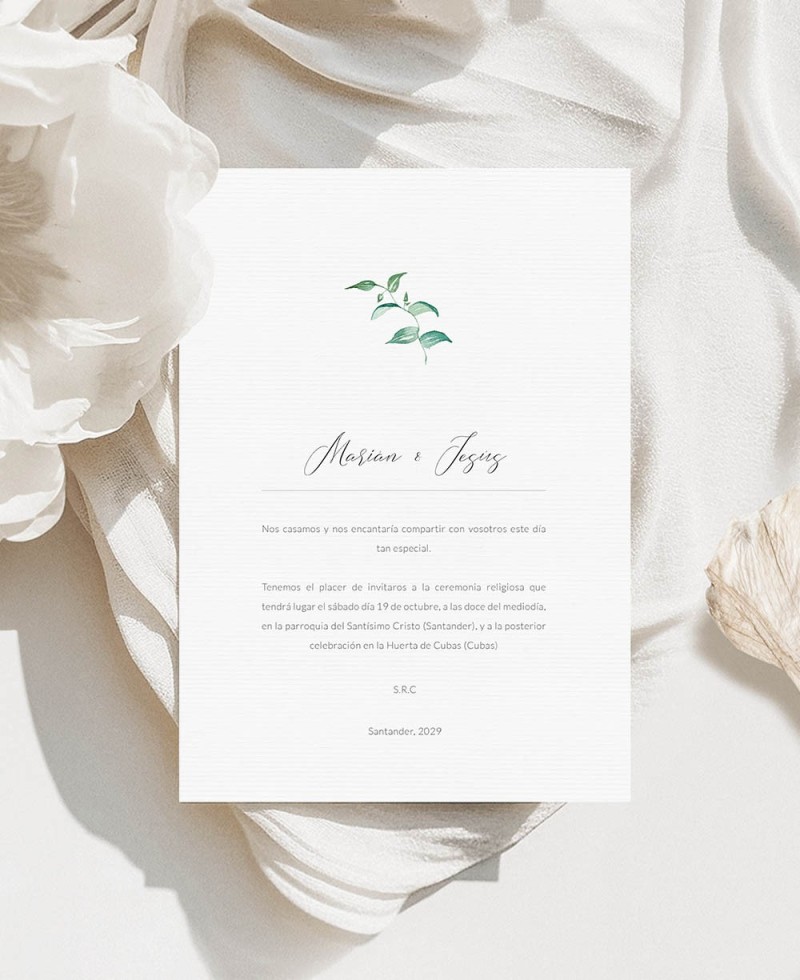 Faire-part de mariage lierre et bruyère Faire-part de mariage lierre et bruyère