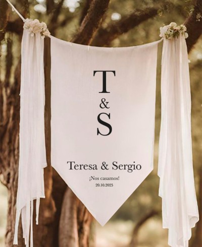 Decoración iniciales minimal para bodas