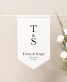 Banderola decoración boda iniciales novios