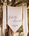 Banderola elegante con nombres novios