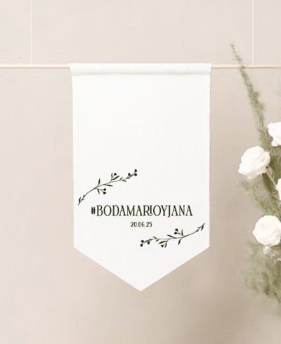 Striscione tessile personalizzato per matrimoni