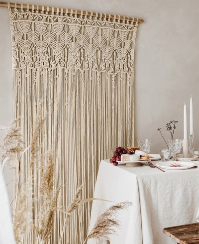 Cortina macramé decoración bodas y hogar