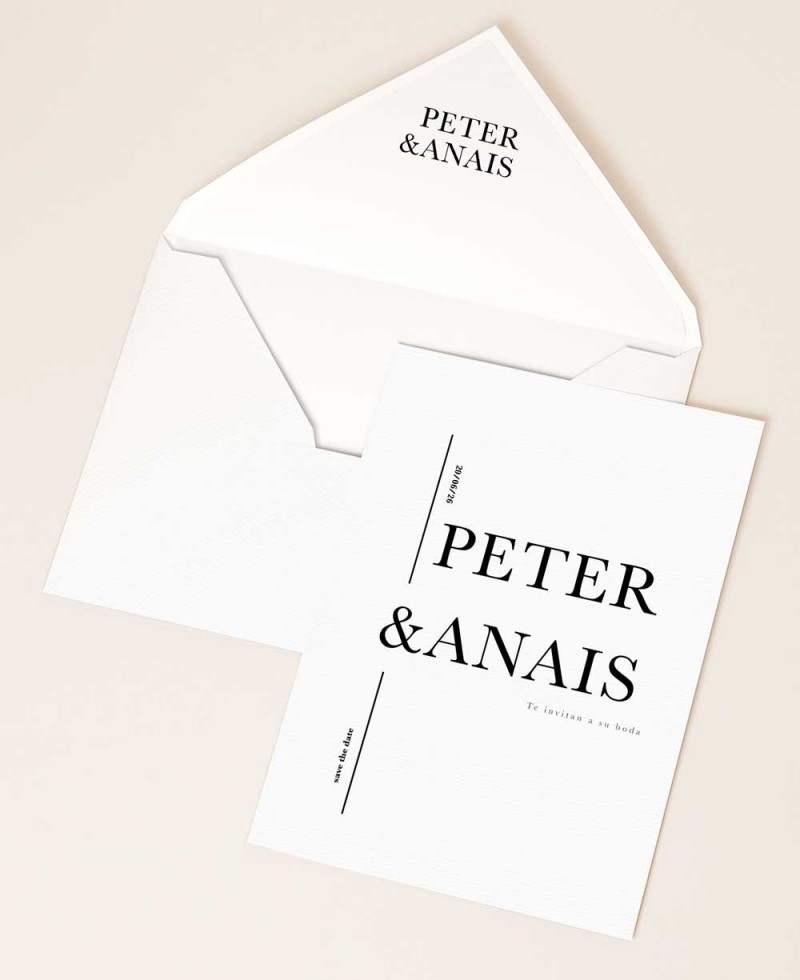 Typografische Einladungen für Schwarz-Weiß-Hochzeiten Typografische Einladungen für Schwarz-Weiß-Hochzeiten