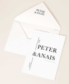 Typografische Einladungen für Schwarz-Weiß-Hochzeiten