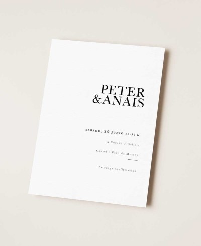 Biglietto d'invito al matrimonio in stile minimalista