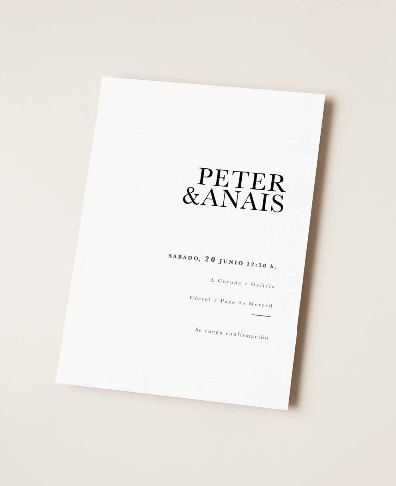 Biglietto d'invito al matrimonio in stile minimalista Biglietto d'invito al matrimonio in stile minimalista