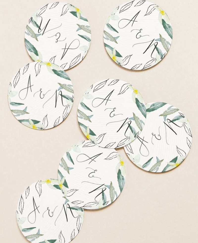 Adesivos para detalhes botânicos do casamento Adesivos para detalhes botânicos do casamento