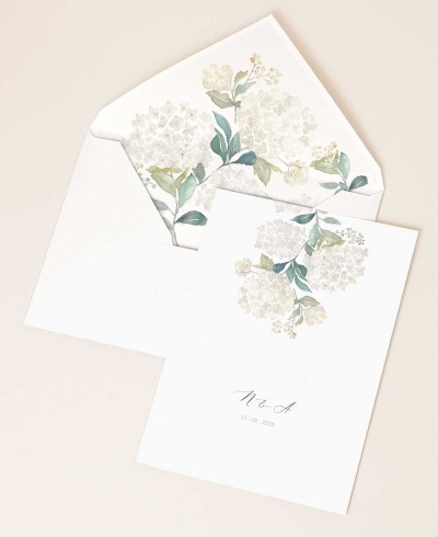 Convites de casamento de hortênsia branca