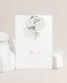 Vertical invitation white hydrangeas