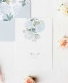 Invito con ortensie blu per matrimoni