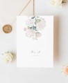 Convite de casamento de hortênsias rosa vertical