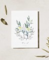 Invito a nozze verticale di ulivo e fiori d'arancio