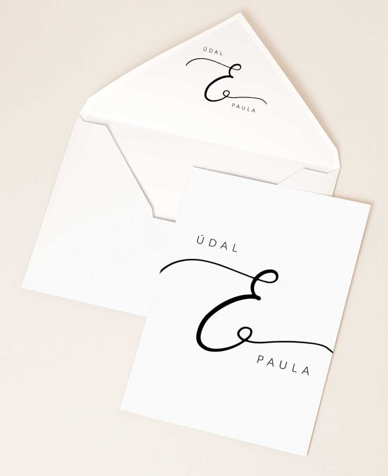 Inviti di nozze minimalisti in bianco e nero Inviti di nozze minimalisti in bianco e nero
