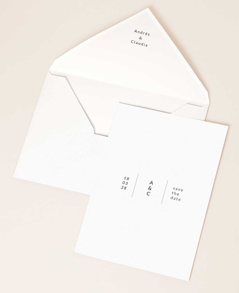Convites de casamento minimalistas em preto e branco Convites de casamento minimalistas em preto e branco