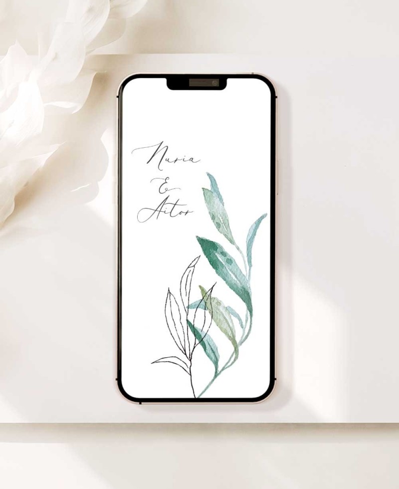 Digital invitation olive and orange blossom Digital invitation olive and orange blossom