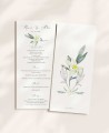 Menus de casamento em flor de oliveira e laranjeira