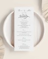 Croquis de menu de mariage olivier et fleur d’oranger