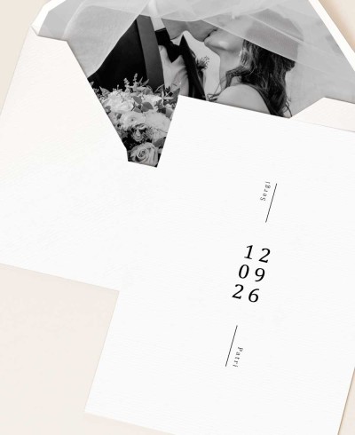 Black and white wedding invitation