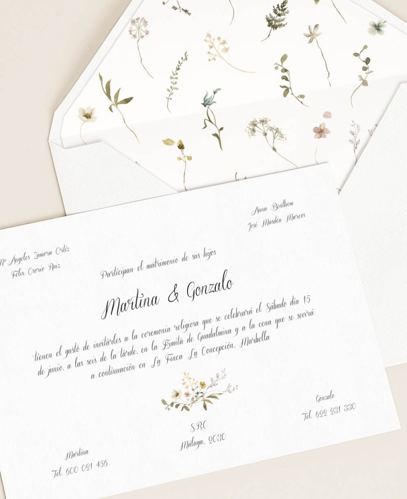 Classic spring card wedding stationery Classic spring card wedding stationery