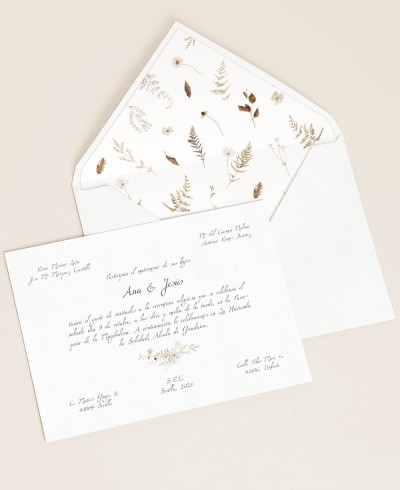 Autumn and elegant floral wedding invitations