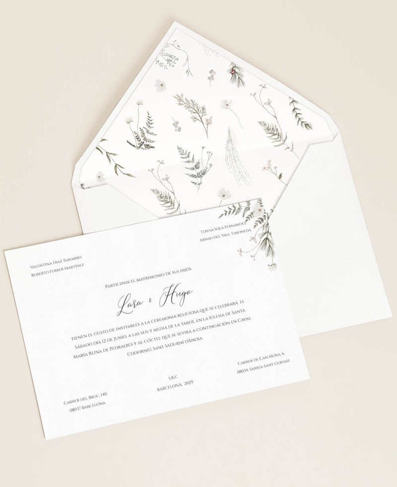 Klassisch elegante Winterblumen-Hochzeitseinladungen Klassisch elegante Winterblumen-Hochzeitseinladungen