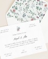 Floral eucalyptus and rose wedding stationery