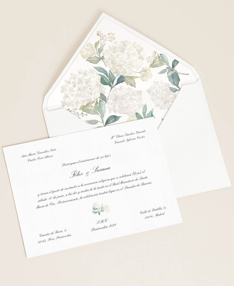 Classic floral wedding invitations hydrangeas Classic floral wedding invitations hydrangeas