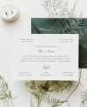 Classic horizontal wedding invitation hydrangeas