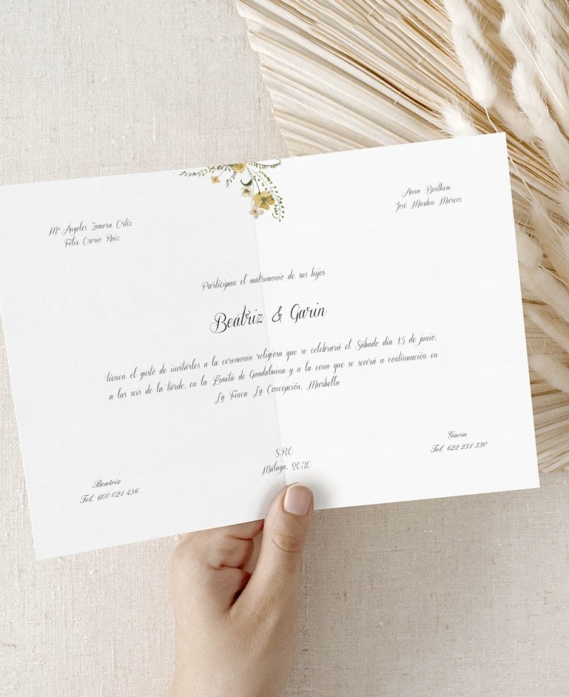 Classic spring diptych wedding invitation Classic spring diptych wedding invitation