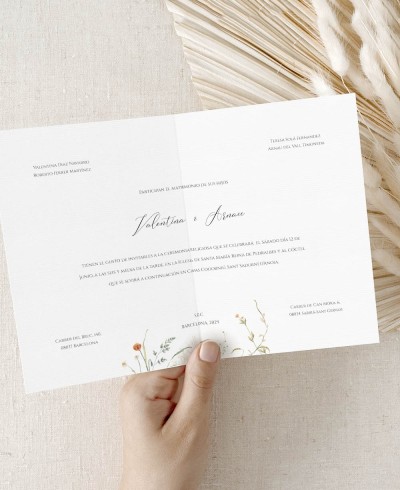 Convite de casamento díptico de verão clássico