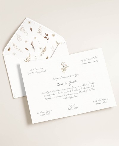 Elegant and Classic Autumn Floral Wedding Invitations