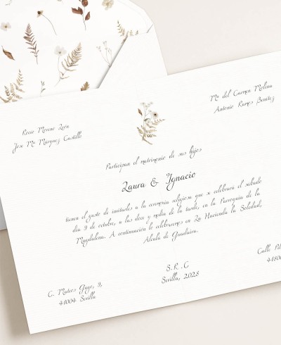Traditional wedding stationery autumn flowers