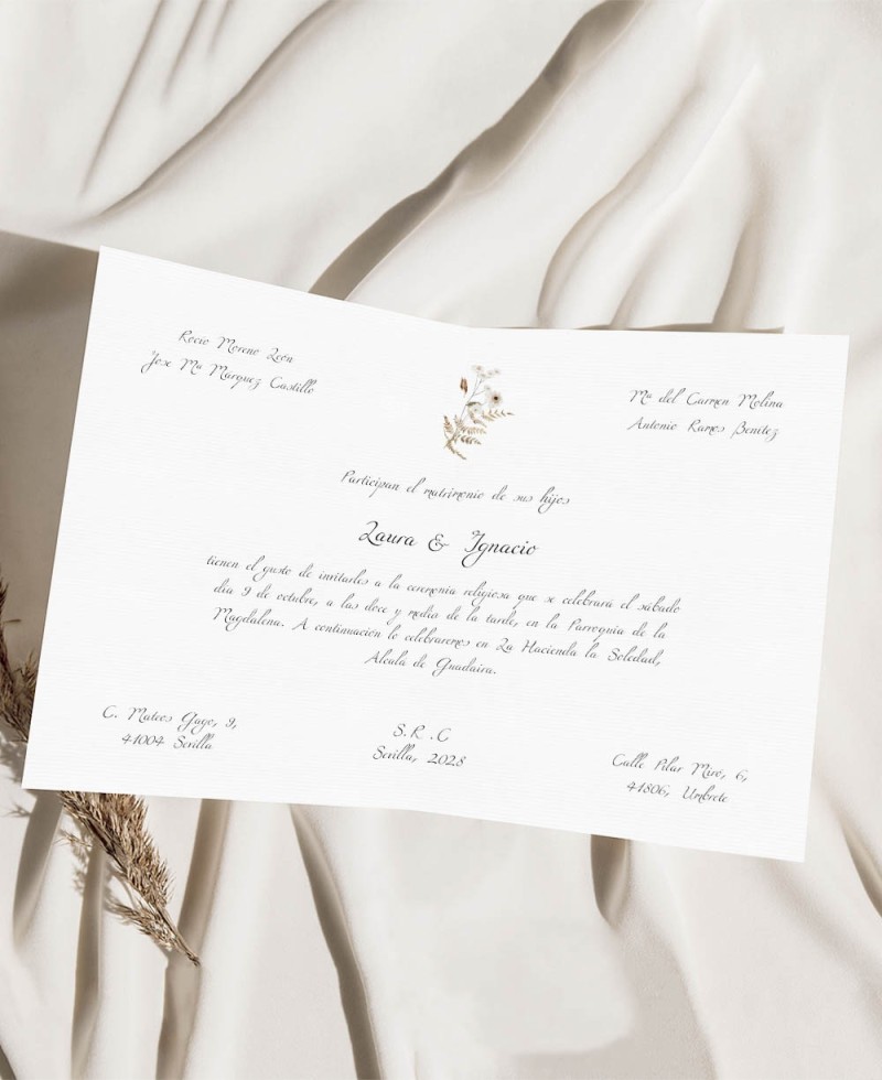 Classic Diptych Autumn Wedding Invitation Classic Diptych Autumn Wedding Invitation