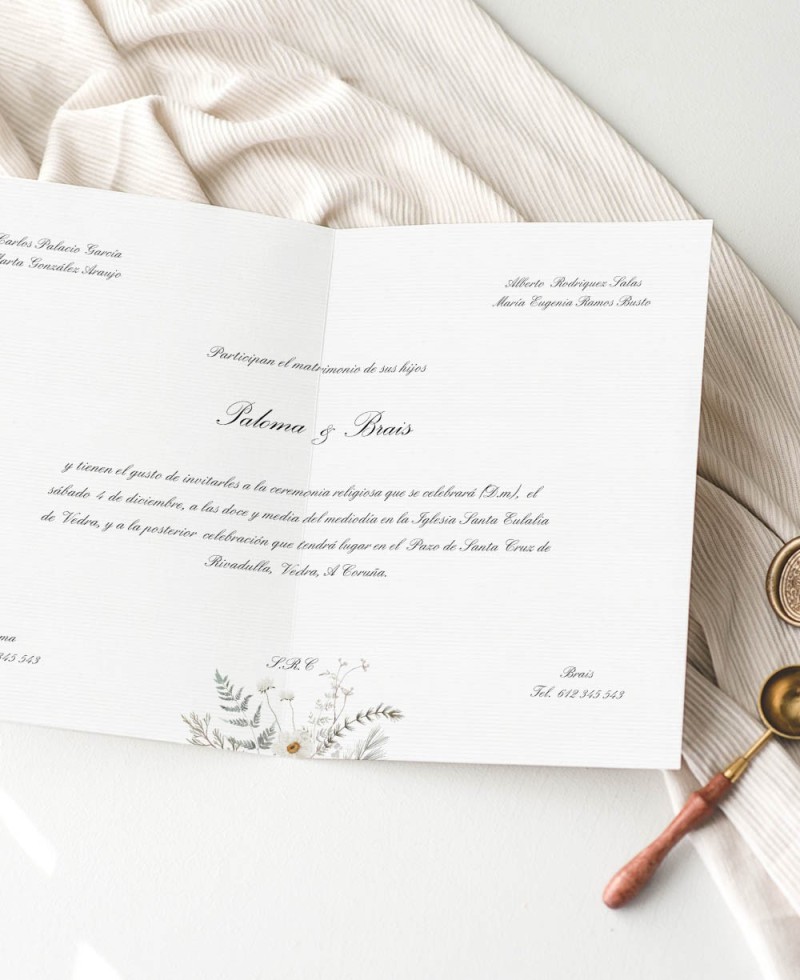 Classic winter diptych wedding invitation Classic winter diptych wedding invitation