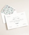 Faire-part de mariage eucalyptus et rose nature