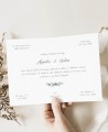 Dittico classico invito a nozze eucalipto e rose